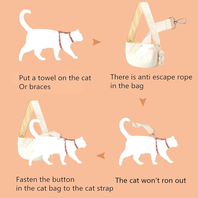 Dog Sling Carrier Small Puppy Sling Bag Adjusatable Shoulder Bag Hands Free Sling Carrier Portable Outing for Small Dogs Cats Puppy