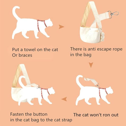 Dog Sling Carrier Small Puppy Sling Bag Adjusatable Shoulder Bag Hands Free Sling Carrier Portable Outing for Small Dogs Cats Puppy