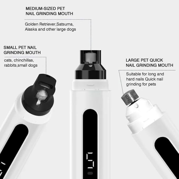 Accesspet 5-Speed Electric Pet Nail Grinder for Dogs & Cats  Ultra-Quiet, Safe, Ergonomic Nail Trimmer for Easy, Stress-Free Home Grooming & Professional-Quality Nail Care for All Pets