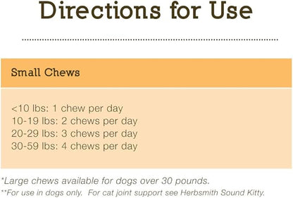 Herbsmith Sound Dog Viscosity Advanced Joint Support For Dogs, 60 Count Small