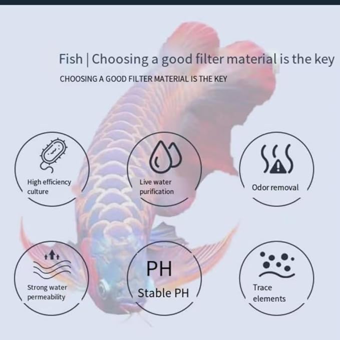 Filter Media,Bio Media for Aquarium Sump Filter Ceramic Rings Activated Carbon Bio Balls Freshwater Marine Biological Filter Media 1lb with Mesh Bag Bio Balls Ceramic Rings Set