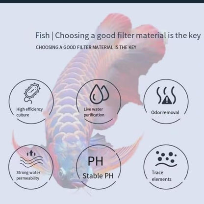 Filter Media,Bio Media for Aquarium Sump Filter Ceramic Rings Activated Carbon Bio Balls Freshwater Marine Biological Filter Media 1lb with Mesh Bag Bio Balls Ceramic Rings Set