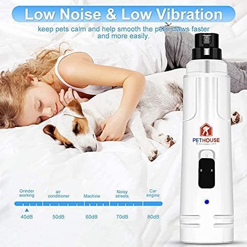 Pet Nail Grinder for Small-Breed Canines: Dog Nail Trimmer with Speed Adjustment, Safe Dog Nail Clippers, Automatic Dog Nail Trimmer, and Quiet Cat Nail File in All-Inclusive Durable Chassis