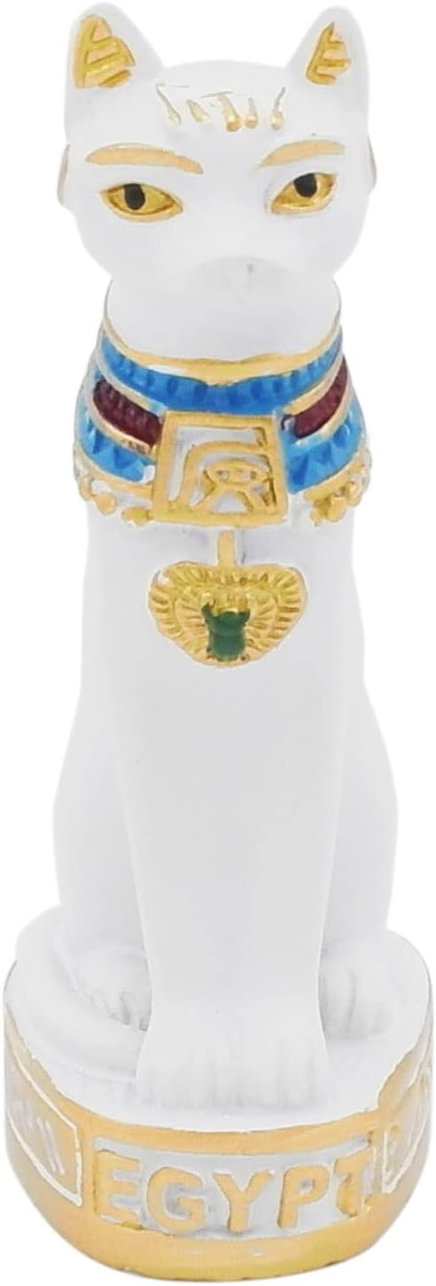 Egyptian Cat Bastet Statue Terrarium Ancient Egypt Reptile Tank Terrarium Decorations Sculpture Figurine Tanks Décor Ornament Aquarium White