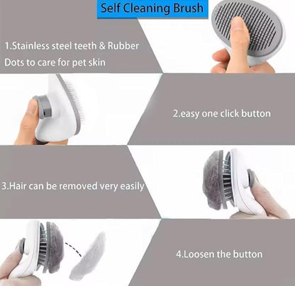Brush Cat and Dog for shedding Gromming Cat brushes for indoor Cats Dog slickers cat fur brush cat comb with Release Button Dog Gromming Brush pet brush for semi short to semi long,, 7.84