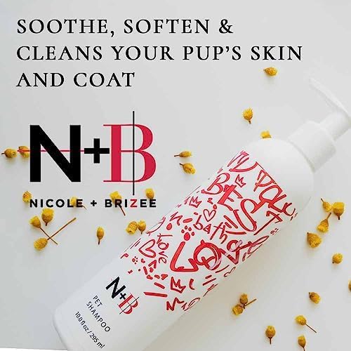 N+B Dog Shampoo | Shampoo for Dogs w/Coconut Oil, Organic Aloe Vera & Argan Oil | Grooms & Enhances Coat & Fur_ Natural Shine | Anti-Itch, Hypoallergenic, Eliminates Odor | 10oz