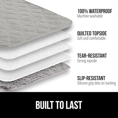 Gorilla Grip 100% Waterproof Dog Blanket 68x82, Pet Friendly Throw Essential for Large Pets, Dogs, Cats, Tear and Slip Resistant Leakproof Couch Cushion Protector Cover for Indoor Furniture, Lt Gray