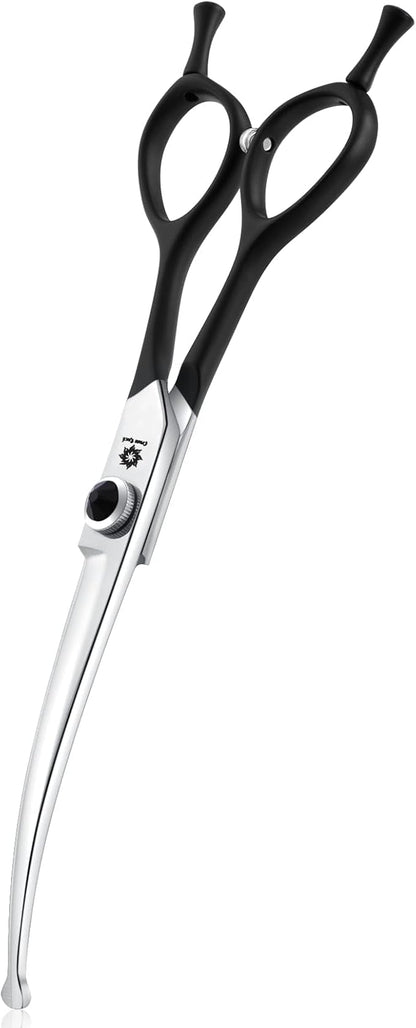 Dream Reach 6.5" Downward Curved Dog Grooming Scissors for Trimming Face and Paws, Safety Round Tip Shears for Pet Dogs and Cats, Professional Pet Grooming Scissors Black