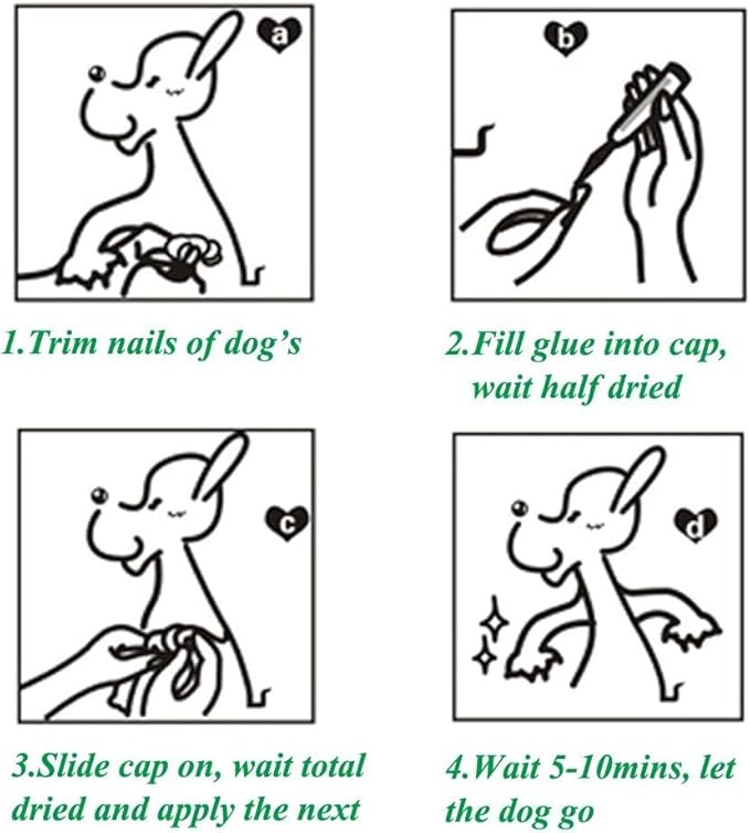 100pcs Dog Nail Caps Dog Caps Dog Nail Covers for Pet Dog Paws with 5pcs Adhesive Glue+5pcs Applications and Instructions