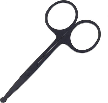 3.5-Inch Stainless Steel Dog Pet Round-Tip Sharp Tip Home Grooming Scissors for Nose Hair,Ear Hair,Face Hair,Paw Hair Multicolor (Black Round Tip)