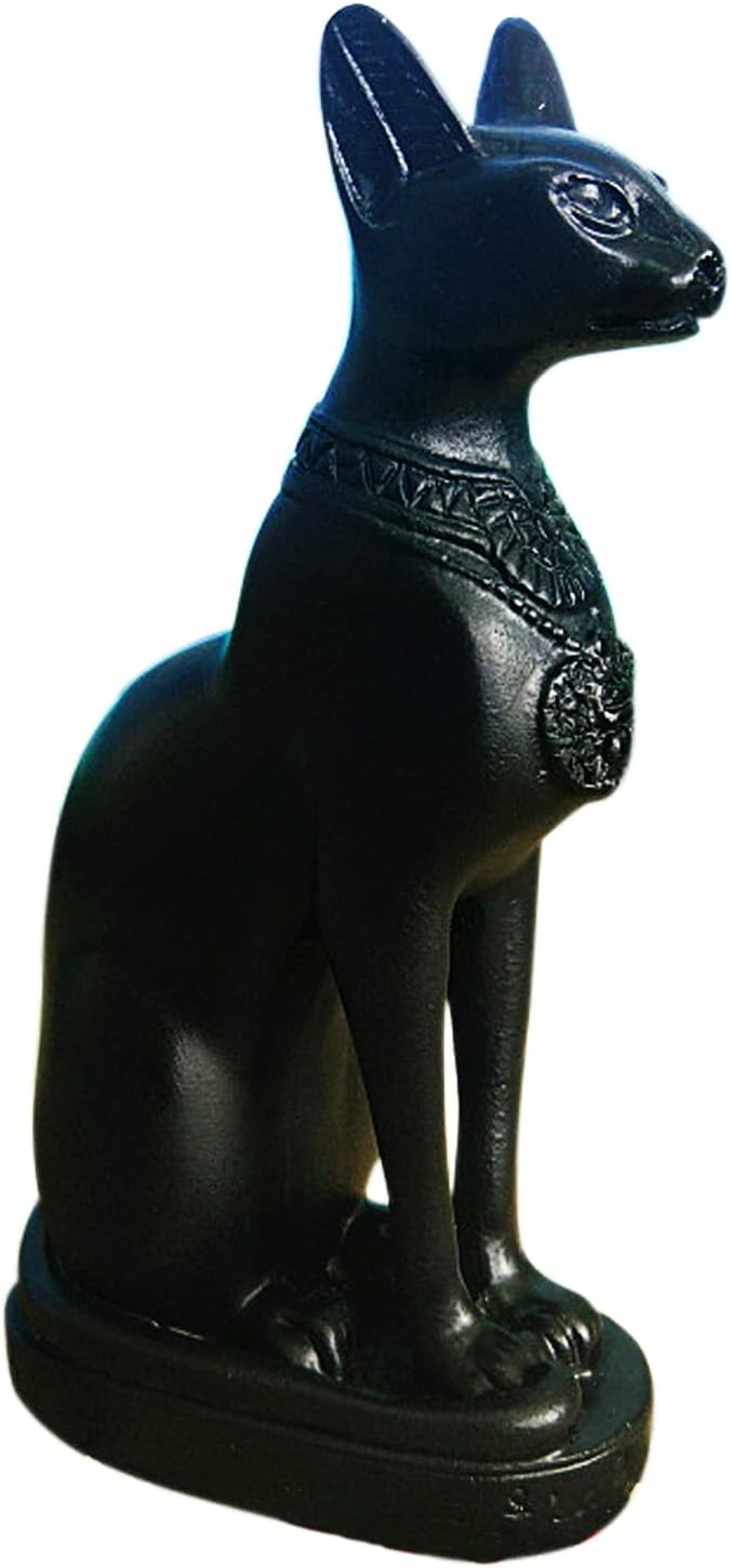 Egypt Bastet Cat Decorations Statue Aquarium Ancient Egyptian Fish Tank Reptile Turtle Lizard Spider Tanks Terrarium Temple Decor Ornament Pet Black