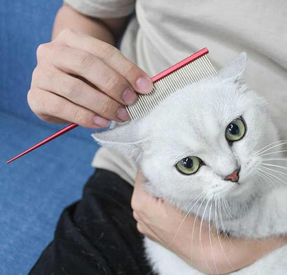 Pet Grooming Comb Rat Tail Comb Cat Hair Trimmer Combs Dog Hairstyle Comb Float Hair Removal Dematting for Cat Dogs Cat Comb Dog Comb Rounded Ends Pet Hair Comb for Home Grooming (One Size,Purple 2)