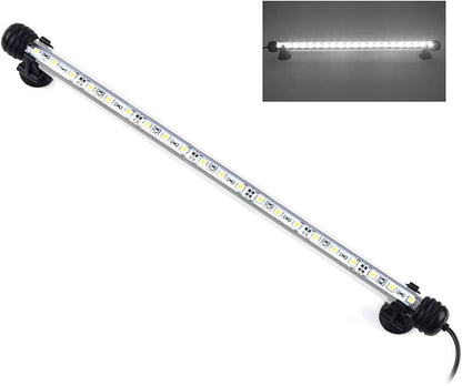 LED Aquarium Light, Fish Tank Lights Underwater Crystal Glass Bright IP68 Waterproof Submersible Strip Bar Aquarium Tank Light, White, 15 Inch