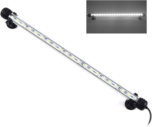 LED Aquarium Light, Fish Tank Lights Underwater Crystal Glass Bright IP68 Waterproof Submersible Strip Bar Aquarium Tank Light, White, 15 Inch
