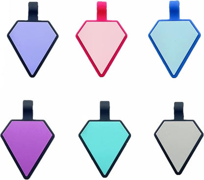 6 Pack Newest Diamond Silent Pet Tags Modifiable Dog Tag,Multiple Emergency Contact,Lightweight,No Jinging,Collar Accessories,Cat ID Tag