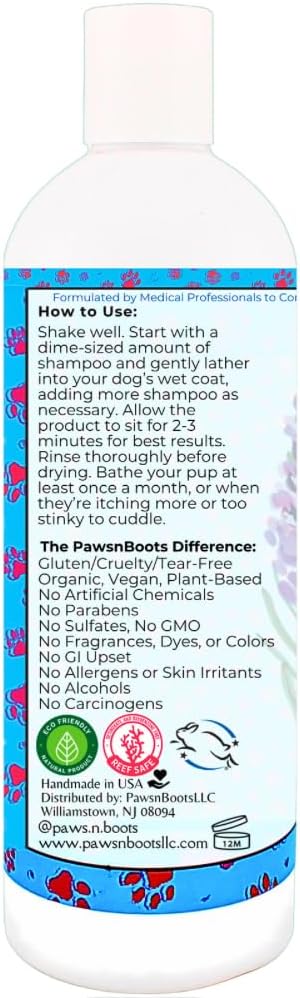 6-in-1 Dog Shampoo - Fast Relief for Allergies, Dry, Itchy, Skin. Premium & Beneficial Ingredients to Repair and Nourish The Skin/Coat. 100% Natural, Organic, Plant-Based, Lavender-Retriever