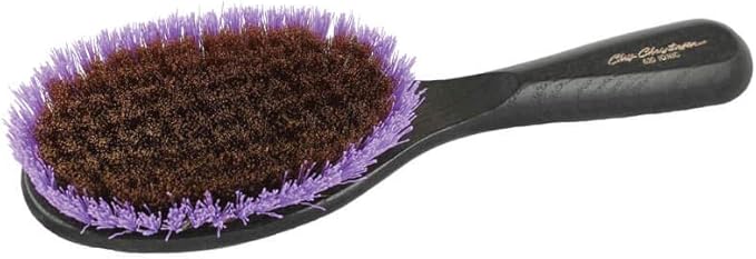 Chris Christensen Ionic Nylon Brass Dog Brush for Short Coat Breeds, Groom Like a Professional, Distributes Natural Oils Making for a Healthy Coat, Purple Dog Grooming Brush, Large