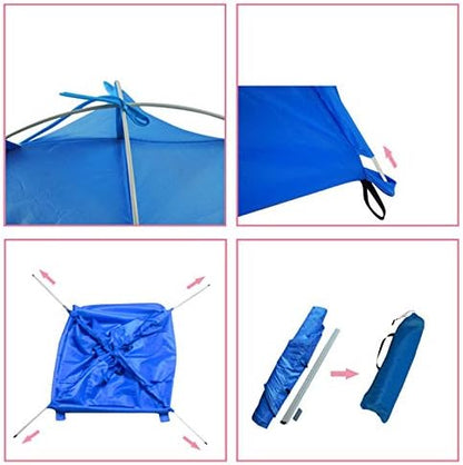 Breathable Washable Pet Puppy Kennel Dog Cat Folding Indoor Outdoor House Bed Tent (Blue,M)