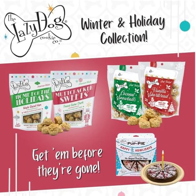 The Lazy Dog Cookie Co. - MuttCracker Sweets Soft Baked Dog Treats, Wheat, Corn & Soy Free, Limited Edition - Peanut Butter Flavored for Your Best Friend - 5 oz (MC)