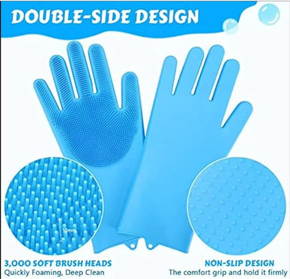 2pcs Dog Washing Gloves and Dog Bath Brush, 2-in-1 pet Shower Set | Suitable for Dogs, Cats, Bath Massage, and pet Grooming