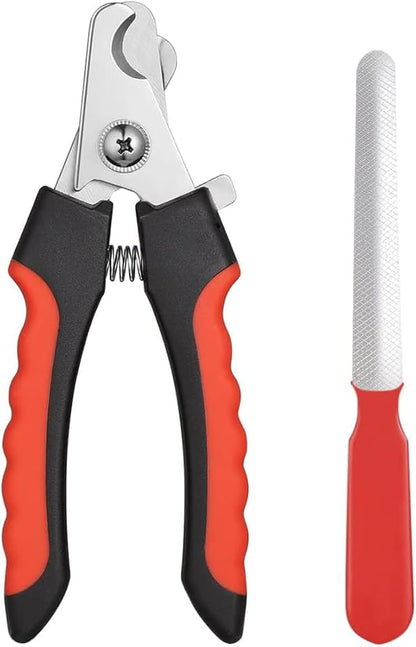 QMWG 12 X 4 CM Dog Nail Clippers for Small Dogs, Ultra Sharp Stainless Cat Nail Clippers with Guard for Large to Medium Dogs, Cats, Rabbits and Guinea Pigs, Free Nail File