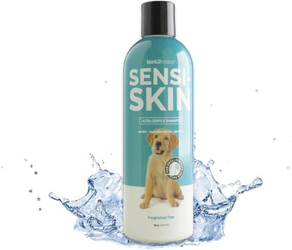 Bark2Basics Sensi-Skin Hypoallergenic Shampoo, 16 oz - Naturally Derived, Sensitive Skin Pet Shampoo, Gentle, No Fragrance, Non-Irritating, for Dogs with Allergies and Dry, Itchy Skin