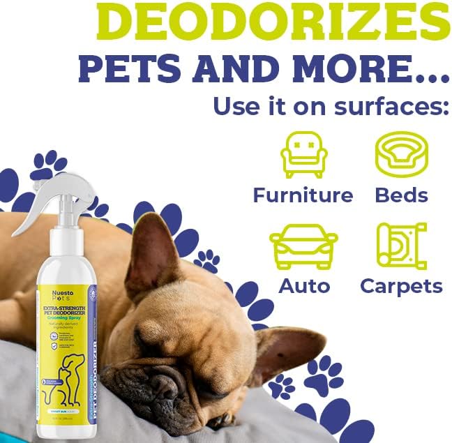 Pets Extra Strength Pet Deodorant & Odor Neutralizer | Naturally Derived Quick-Drying Deodorizer Spray for Dogs | Safe on Carpets & Furniture | Pet-Safe & Hypoallergenic | Sweet Sun Scent
