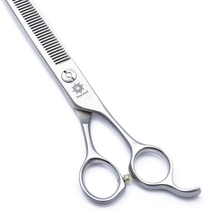 6.5/7/8 inch Chunker/Thinning/Blending Dog Shear Japanese 440C Stainless Steel Pet Grooming Thinning&Texturizing Scissors with Fine Adjustment Tension Screw (C-7 inch-46 Teeth)