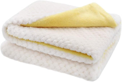 furrybaby Dog Blankets for Medium Dogs & Cats for Couch, Reversible Flannel Blankets for Pets 32x40 Inch, Cat Blankets for Indoor Cats Washable (White)