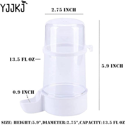 Pet Bird Water Feeder, 13.5 Oz Parrot Water Dispenser, Bird Cage Suspended Automatic Water Dispenser for Parakeet Budgie Lovebirds Cockatiel (1PCS)