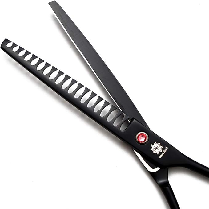 Dream Reach 7.0 Inches Professional Pet Cat Dog Grooming Shears Scissors, Straight, Curved, Thinning/Blending/Chunking Scissors Kit (4-Set Blunt Tip)