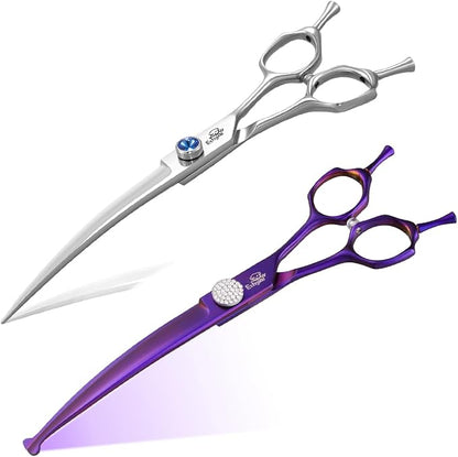 7" Curved Dog Grooming Scissors & Ethyxe 7 Inch Curved Scissors for Dog Grooming
