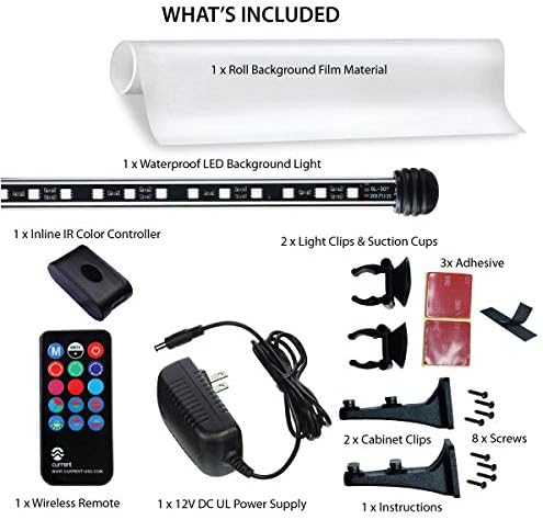 CURRENT USA 48" Serene Aquarium LED Background Light Kit | Fish Tank Lighting Backdrop Decoration Black 3D 40, 55, 75, 90 Gallon Tank (3153)