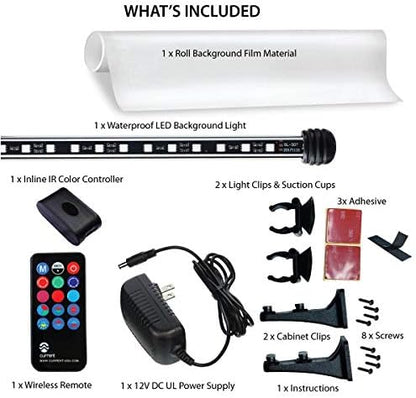 CURRENT USA 48" Serene Aquarium LED Background Light Kit | Fish Tank Lighting Backdrop Decoration Black 3D 40, 55, 75, 90 Gallon Tank (3153)