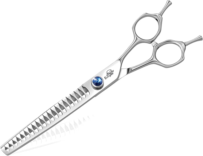 7" 21-Teeth Chunkers Dog Grooming Scissors, Professional Texturizing Blending Thinning Shears Pets Hair Trimming Kit with Premium Steel & Ergonomic Handle for Comfortable Grooming