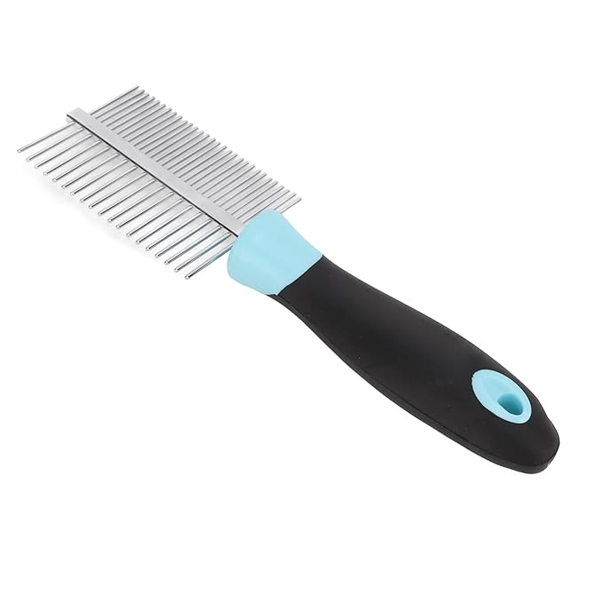 Dog Cat Combs,Top Pet Detangler Brush for Long,Curly Hair,Comb Removes, Prevents Matted Fur, Cat Needle Combs for Goldendoodle, Poodle Mixes, And Cat Undercoat (Blue)