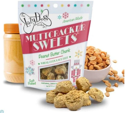 The Lazy Dog Cookie Co. - MuttCracker Sweets Soft Baked Dog Treats, Wheat, Corn & Soy Free, Limited Edition - Peanut Butter Flavored for Your Best Friend - 5 oz (MC)