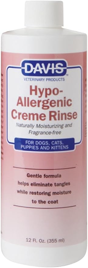Davis Manufacturing Hypoallergenic Pet Crème Rinse, 12 oz, White (HCR12)