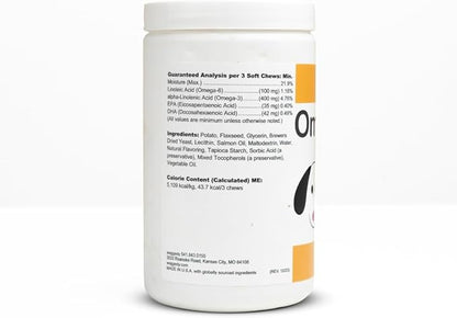 waggedy Omega Max Chews for Dogs with Salmon Oil & Flaxseed — Dog Essentials for Shiny Coats & Healthy Skin — Dog Supplements & Vitamins (60 Chews)