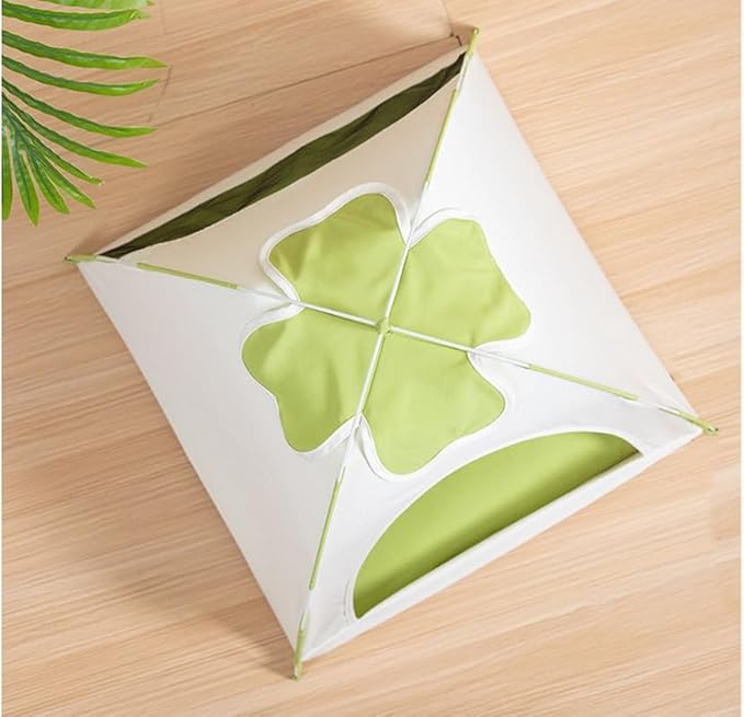 Cute Cat Teepee Cave, Cat Tent Foldable Indoor Outdoor with Thick Mat,Puppy Bed Tent,Bunny Pet Tent Teepee,Portable Dog House Teepee Tent, Cat Bed,Dog Bed Tent,Puppy Bunny,Pet Tent Teepee (T, M)