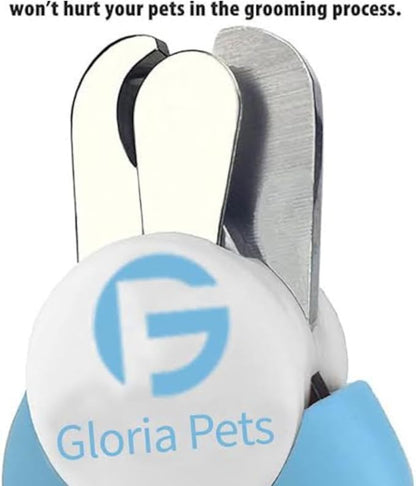 Cat Nail Clippers and Trimmers Set, Professional Pet Grooming Tools for Cats' Nails with Safety Guard, Free Nail File, Razor Sharp Blades, Meduim, Blue