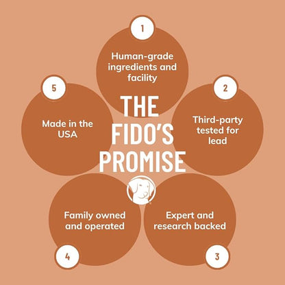 Fido's Longevity Bone Broth for Dogs - Turkey Tail + Maitake Mushroom - Grass-Fed Beef Bone Broth Powder - Dog Immune Support - Mushroom Supplement for Dogs - Dog Food Topper for Dry Food - 60 Scoops