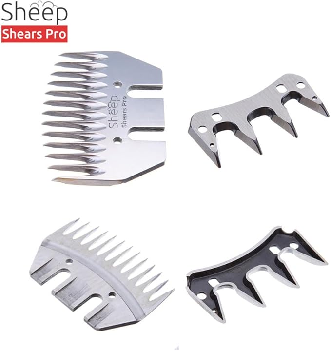 13 Tooth Straight Blade Replacement Universal Sheep Cutter Blades Set with 2 x Sheep Clipper Oil Lubricant Bottles 6.8 Fl OZ (200ml)