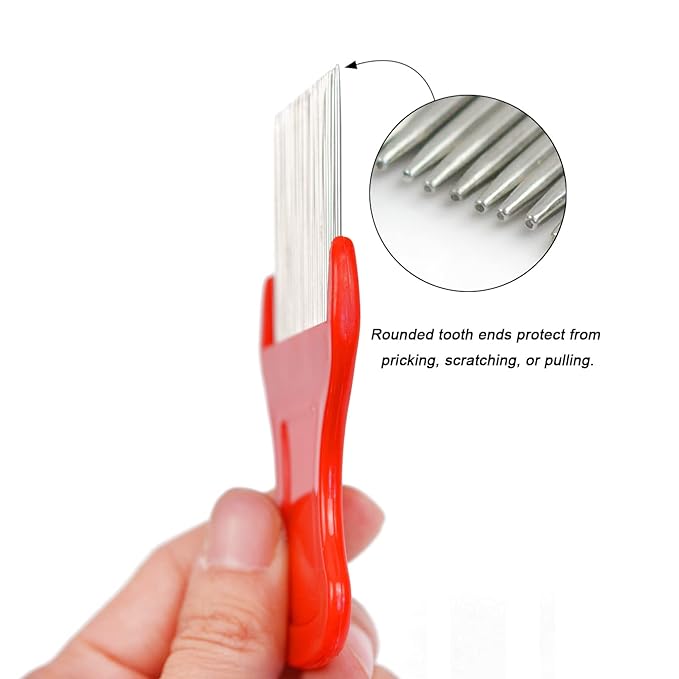 4 Pcs Lice Combs Removal Dandruff Comb with Metal Teeth for Humans or Pets Hair