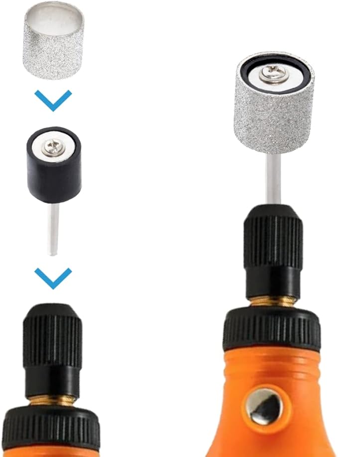 120&80 Grit Diamond Bit for Dog Nails Grinder Including 2pcs 1/2" Mandrel - Pet Nail Grinder Diamond Wheel (Finishing #120 Coarse #80)