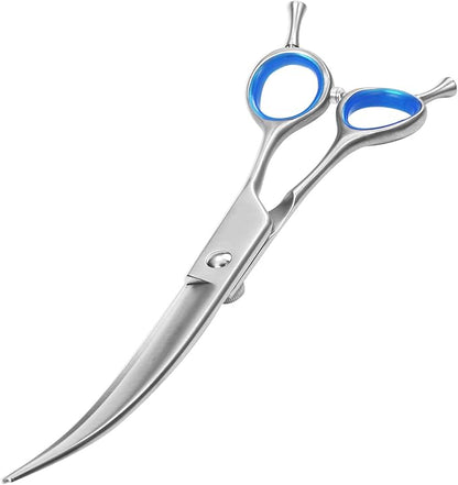 8'' Curved Scissors for Dog Grooming Professional Trimming Curved Dog Grooming Scissors Japan 440C Stainless Steel Shears Sharp Smooth Heavy Duty for Pet