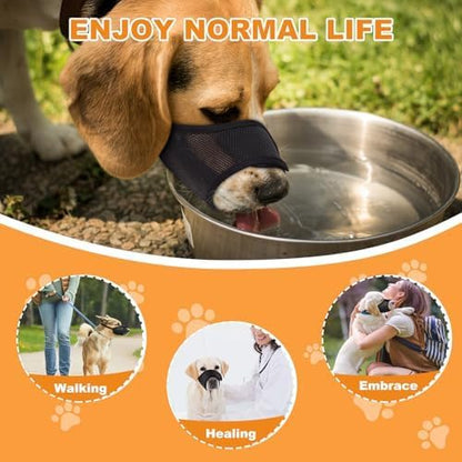 Dog Mouth, Soft Mesh Mouth for Small, Medium and Large Dogs, Anti-Biting Barking Chewing, Breathable Drinking Adjustable Cleaning, for German Shepherd Husky Labrador Retriever (Blue) (XL)