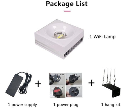 PopBloom RL90 WiFi Reef LED Light, 100W Reef Aquarium Lighting for SPS LPS Corals and Saltwater Fish Tanks, Enhanced Violet and Blue Spectrum,APP Fully Programmable (1 Light with Hang kit)