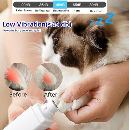 Dog Nail Trimmers, 4-Speed Dog Nail Grinder, Painless & Quiet Pet Nail Trimmer for Large Dogs, Medium & Small Dogs/Catsï¼2 Grinder Wheelsï¼