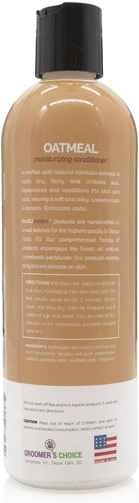 Bark2Basics Oatmeal Dog Shampoo and Conditioner 2 in 1 Bundle, 16 oz - Natural Colloidal Oatmeal, Professional Grade, Coconut Scent, Moisturizes Dry Itchy Sensitive Skin, 16:1 Concentrated